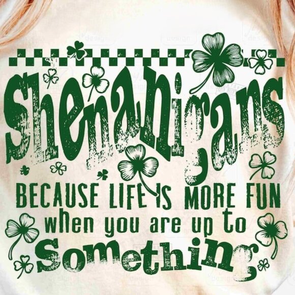 Shamrock St Patricks Tee, Funny St Patricks Saying Clover Tee - Picture 2 of 3